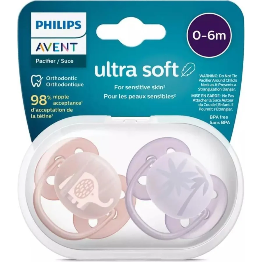 Philips Avent Ultra Yumuşak Emzik, 0-6 Ay, Kız