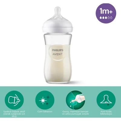 Philips Avent Doğal Tepkili Natural Response Cam Biberon, 240 ml, 1+ Ay