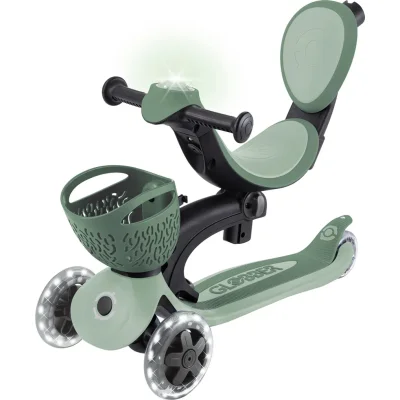 Globber Go Up Baby 360 Scooter, Işıklı, Zeytin Yeşili