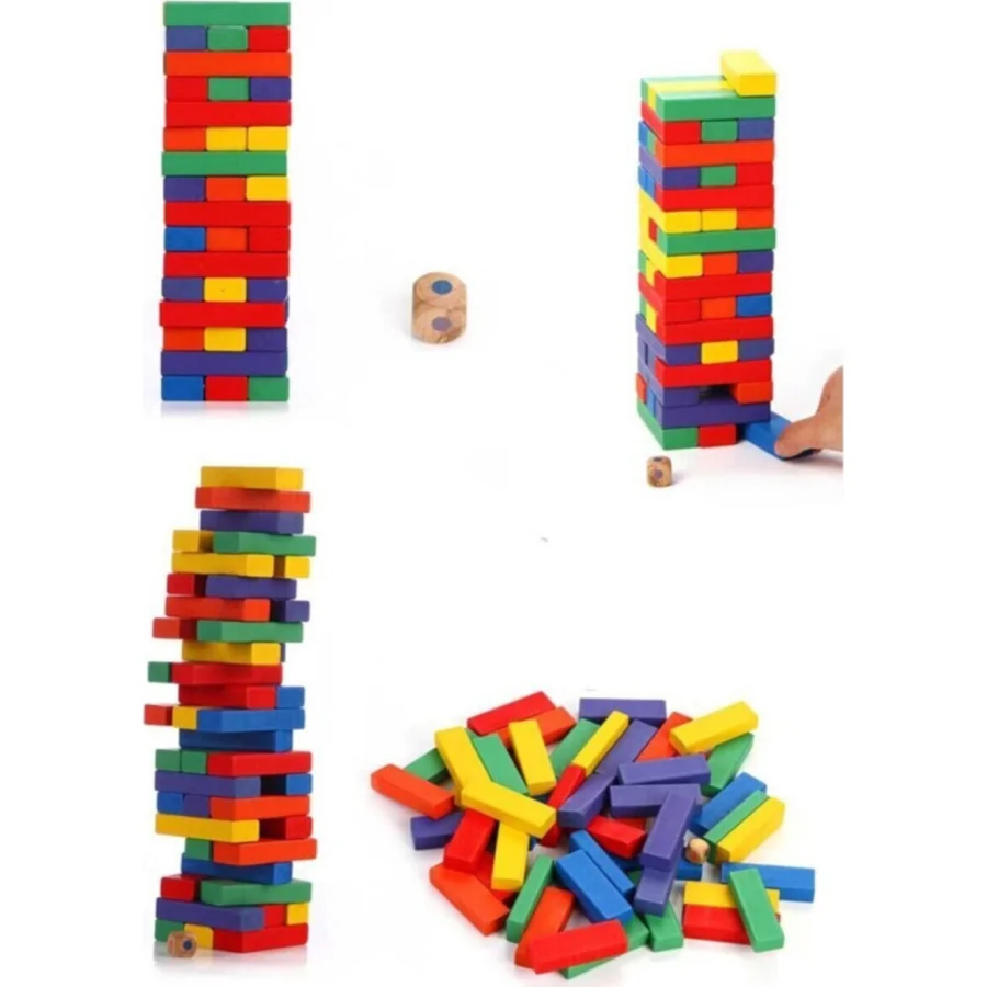 Play Wood Ahşap Kutulu Denge Oyunu, Renkli