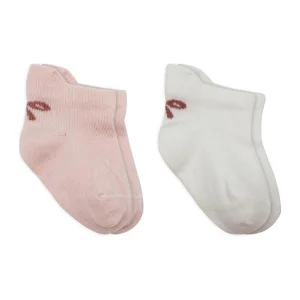 Bistyle Sneakers Smile Penye Çorap, 2'li, Pembe, Ekru