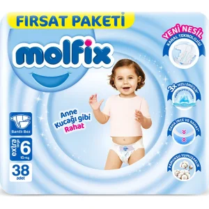 Molfix Bebek Bezi Fırsat Paketi, 6 Beden, 38 Adet
