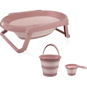BabyJem Katlanır Banyo Küvet Seti, 3'lü, Somon