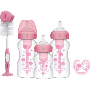 Dr.Brown's Geniş Ağız Anti Kolik Options+ PP Biberon Hediye Seti, Pembe