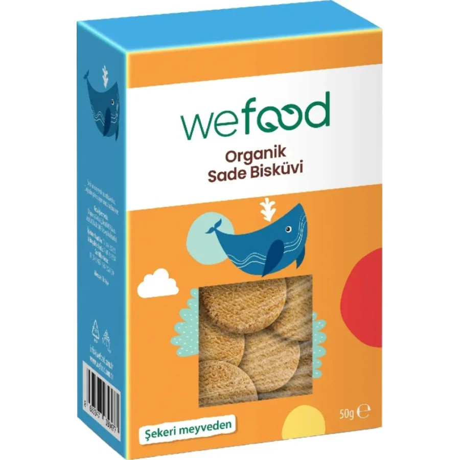 Wefood Organik Kids Sade Bisküvi, 50 g