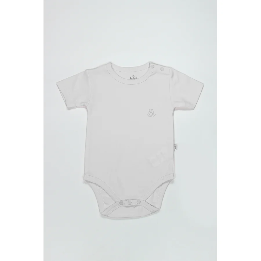 Bistyle Organik Natural Basic Style Yarım Kol Body, Beyaz