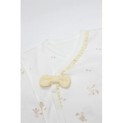 Bistyle Zıbın Takım Welcome Baby Duck, 3'lü, Sarı-Ekru, Ekru