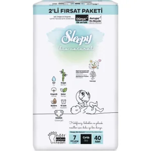 Sleepy Bio Natural Bebek Bezi, 7 Beden, 40 Adet