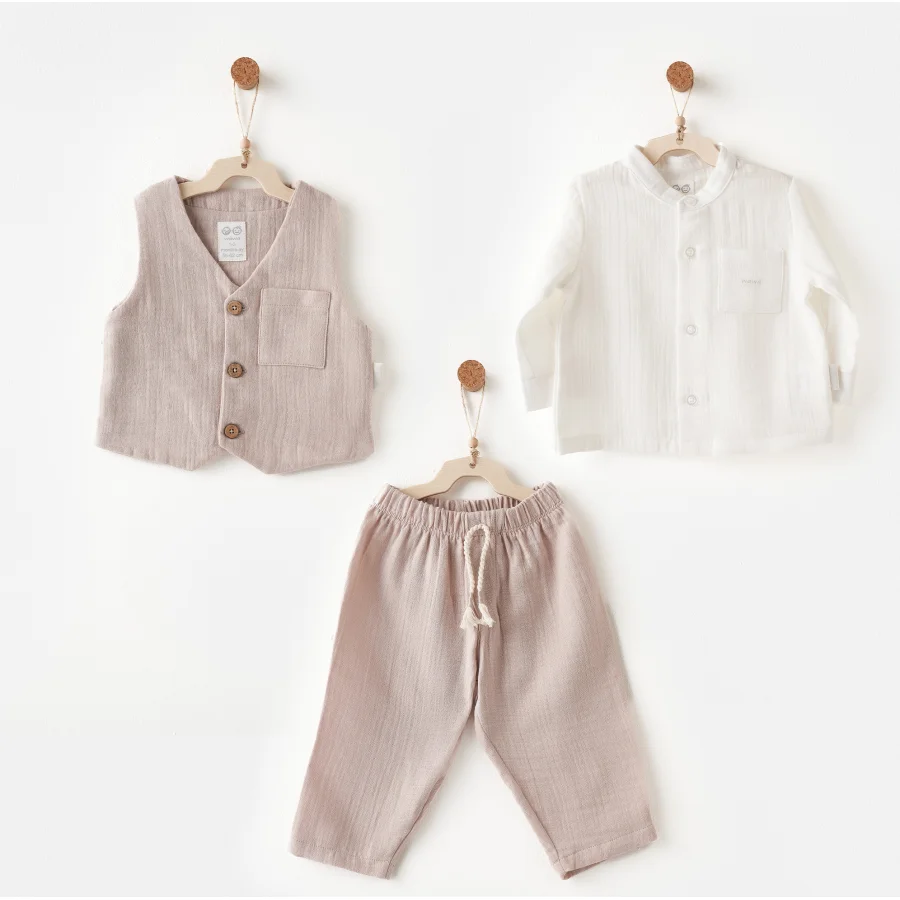 Andywawa Relax Time Takım, 3'lü, Bej