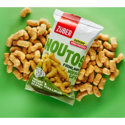 Züber Noutos Fırın Nohut Cipsi, 55 g, Yoğurt ve Mevsim Yeşillikleri