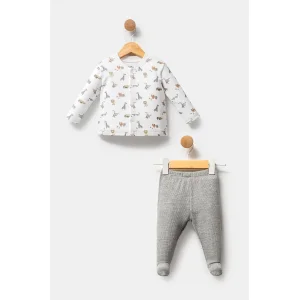 African Animals Hırka 2'li Takım 32135 Beyaz