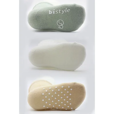 Bistyle Basic Kaymaz Penye Soket Çorap, 3'lü, Nil, Ekru, Bej