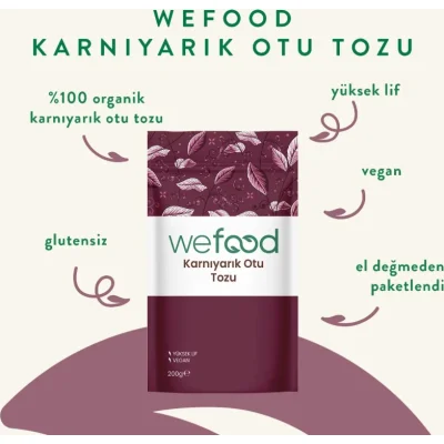 Wefood Organik Karnıyarık Otu Tozu, 200 g