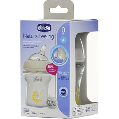 Chicco Natural Feeling Cam Biberon, 0+ Ay, 150 ml