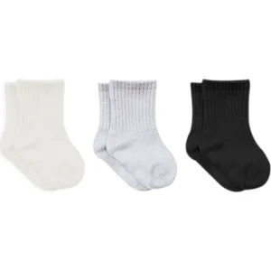 Bistyle Basic Penye Soket Çorap, 6'lı, Ekru, Gri, Siyah