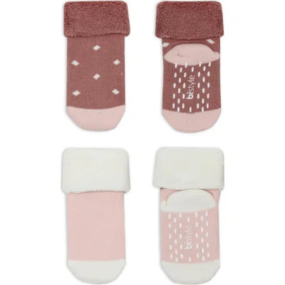 Bistyle Puanlı Kaymaz Havlu Soket Çorap, 2'li, Pudra, Pembe