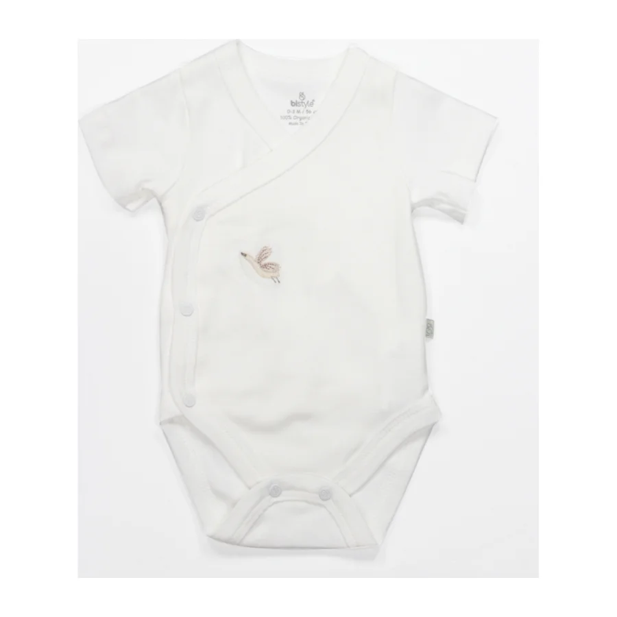 Bistyle Love You Smile Yarım Kol Kruvaze Badi, Ekru