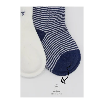 Bistyle Penye Soket Çorap, 3'lü, İndigo