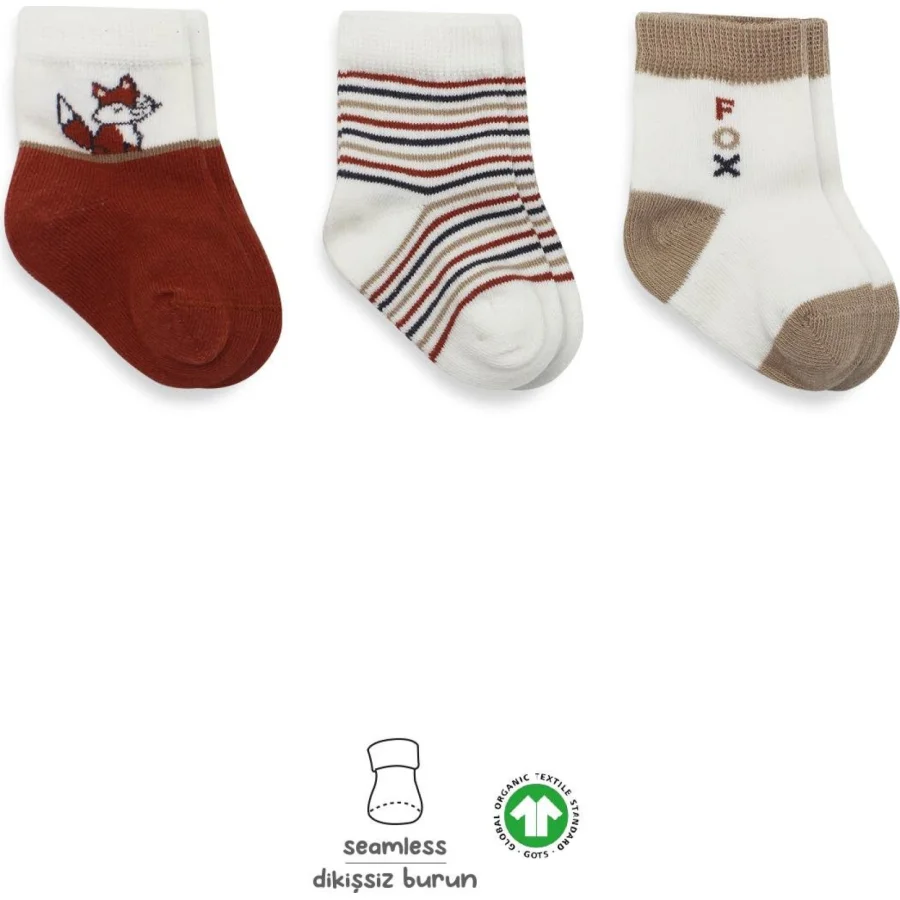 Bistyle 3'Lü Penye Soket Çorap 10109 Kiremit