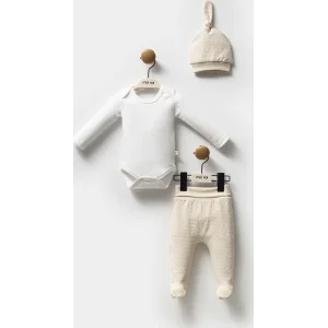 Moi Noi Şapkalı Badi Pantolon Takım, Bej