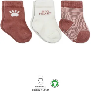 Bistyle Penye Soket Çorap, 3'lü, Pudra