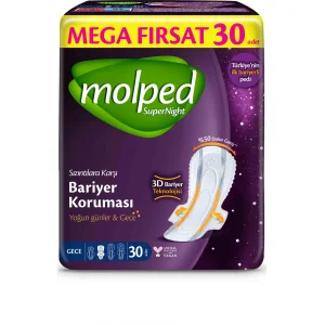 Molped SüperNight Gece Mega Ped, 30 Adet