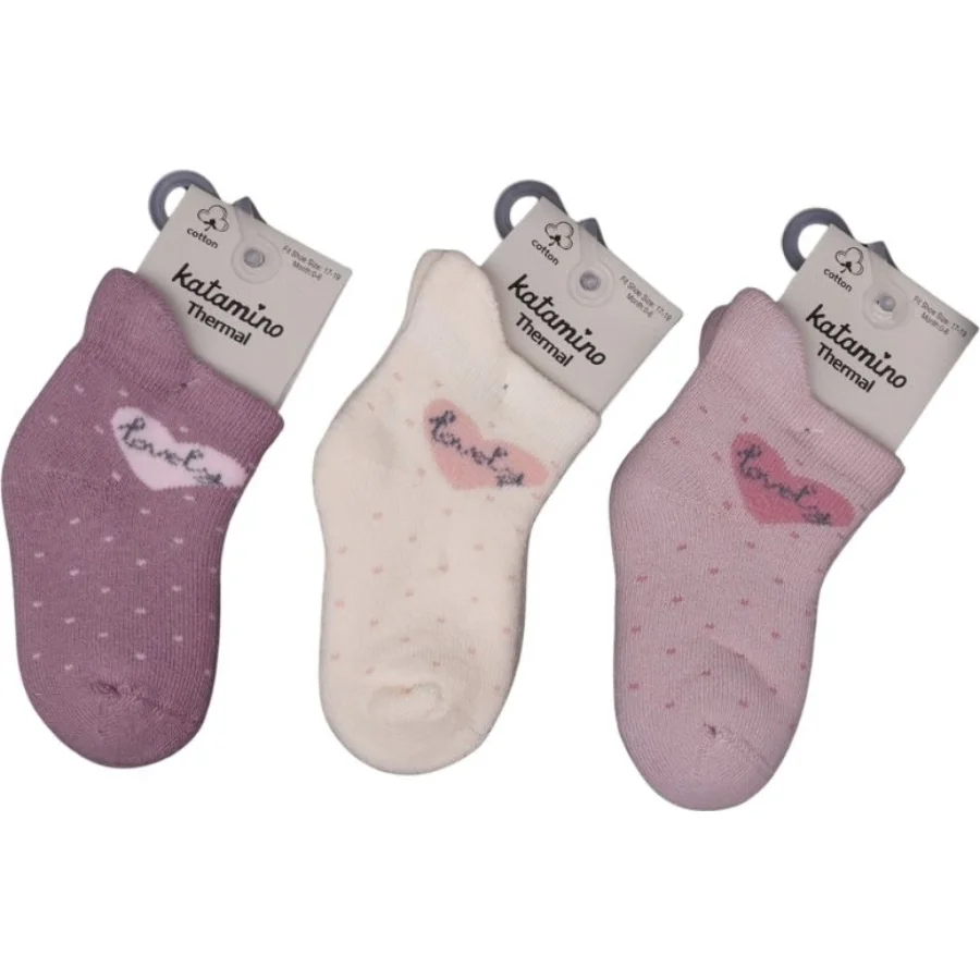 Katamino Arçin Havlu Kız Bebek Soket Çorap, Asorti