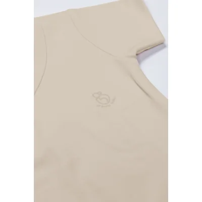 Bistyle Organik Natural Basic Style Kruvaze Yarım Kol Body, Bej