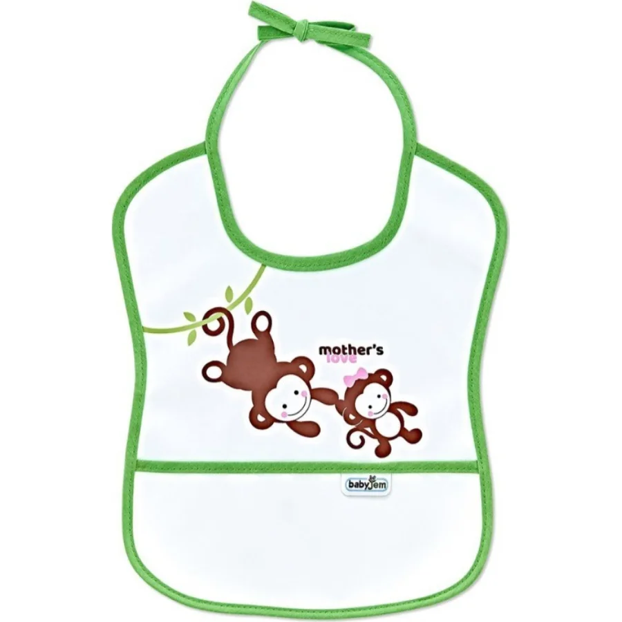 BabyJem Poli Muşamba Küçük Mama Önlüğü, Yeşil