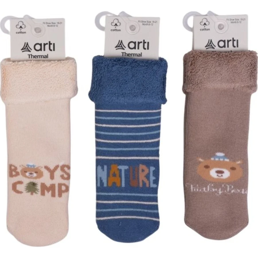 Artı Arıkan Havlu Erkek Bebek Soket Çorap K45911 Asorti