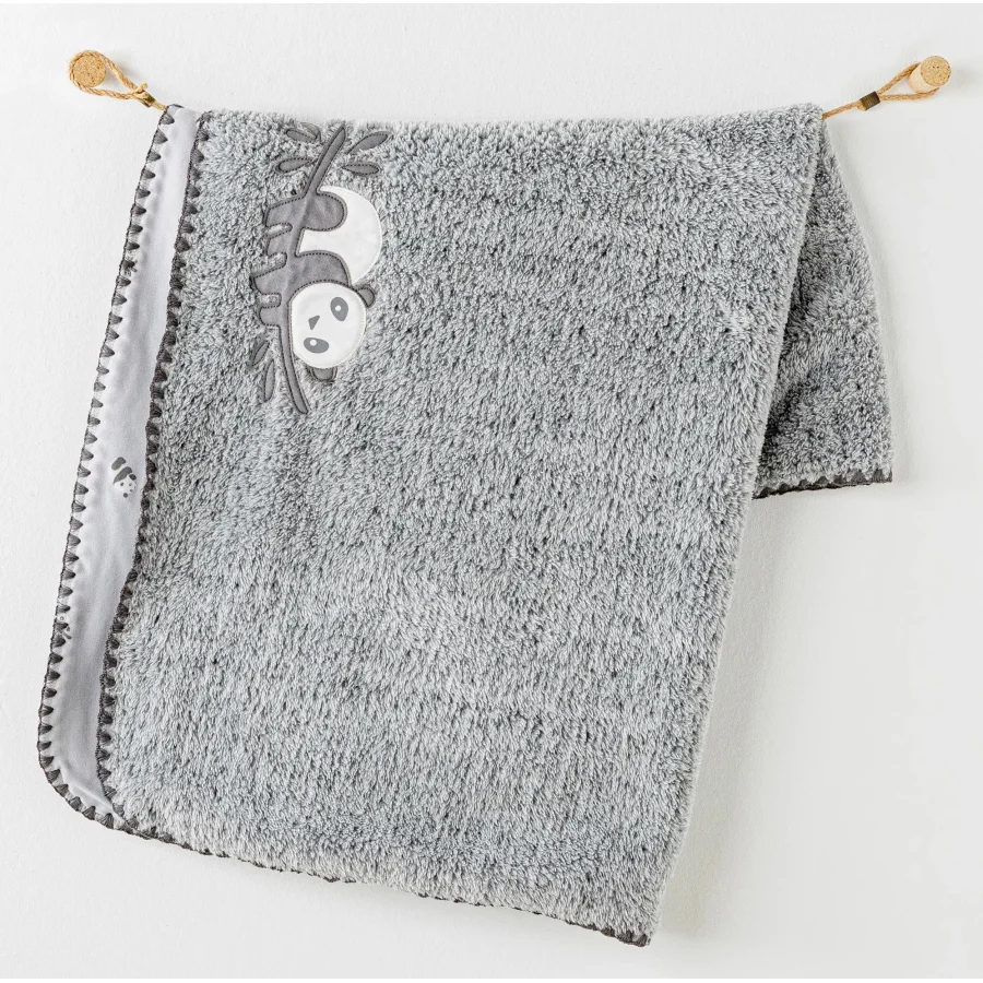 Andywawa Keep Smiling Welsoft Battaniye, 90x85, Gri