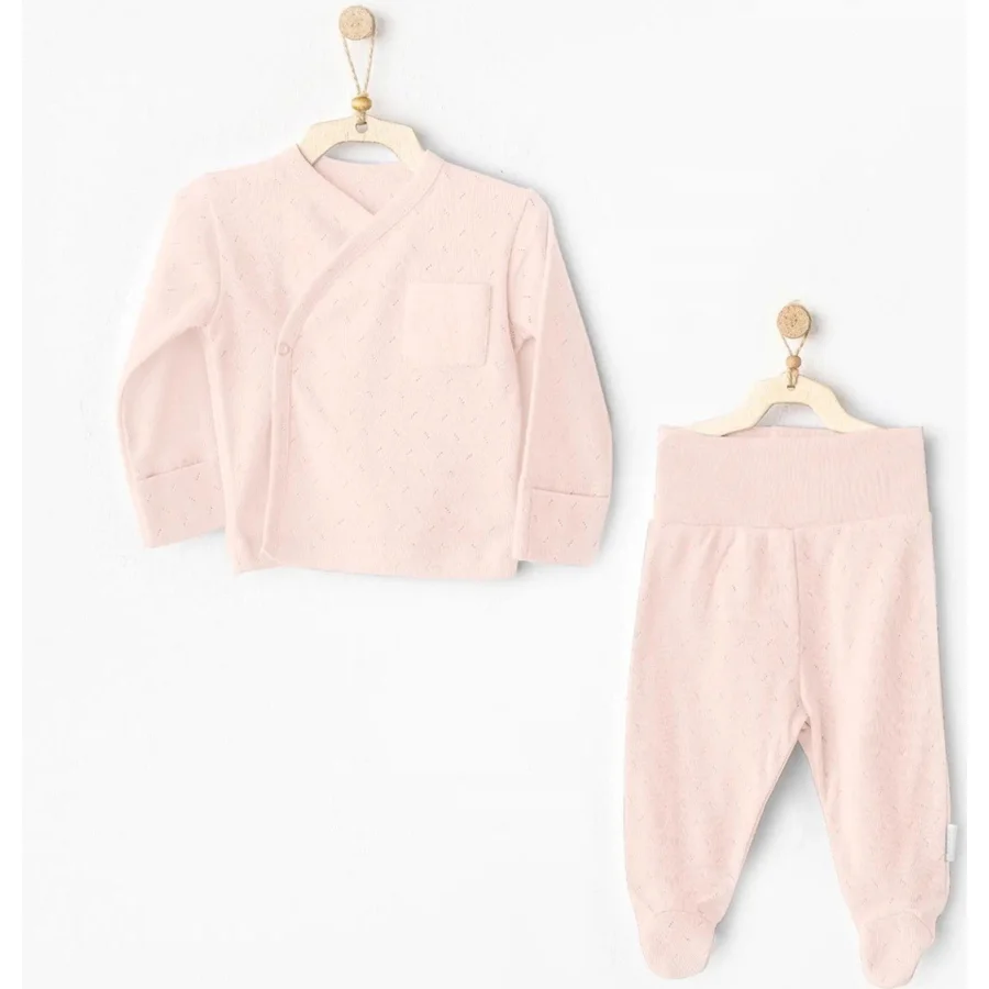 Andywawa Side Snap Set Zıbın Takım, 2'li, Koyu Pembe