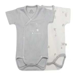 Bistyle Flying Elephant Yarım Kol Badi, 2'li, Ekru, Gri