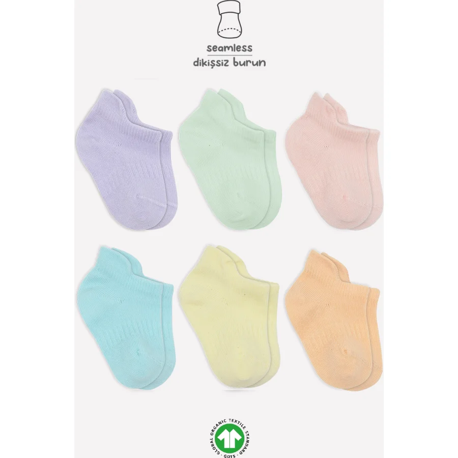 Bistyle 6'Lı Mix Penye Sneakers Çorap 20101 Lila