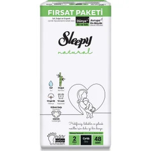 Sleepy Natural Bebek Bezi Fırsat Paketi 2 Beden 3-6 Kg 48 Adet