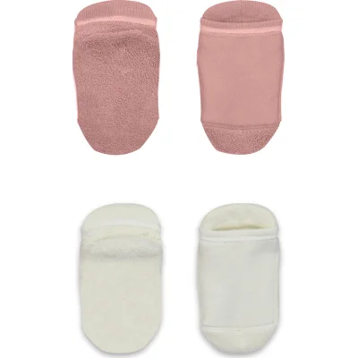 Bistyle Altı Havlu Sneakers Kaymaz Çorap, 2'li, Ekru, Pudra