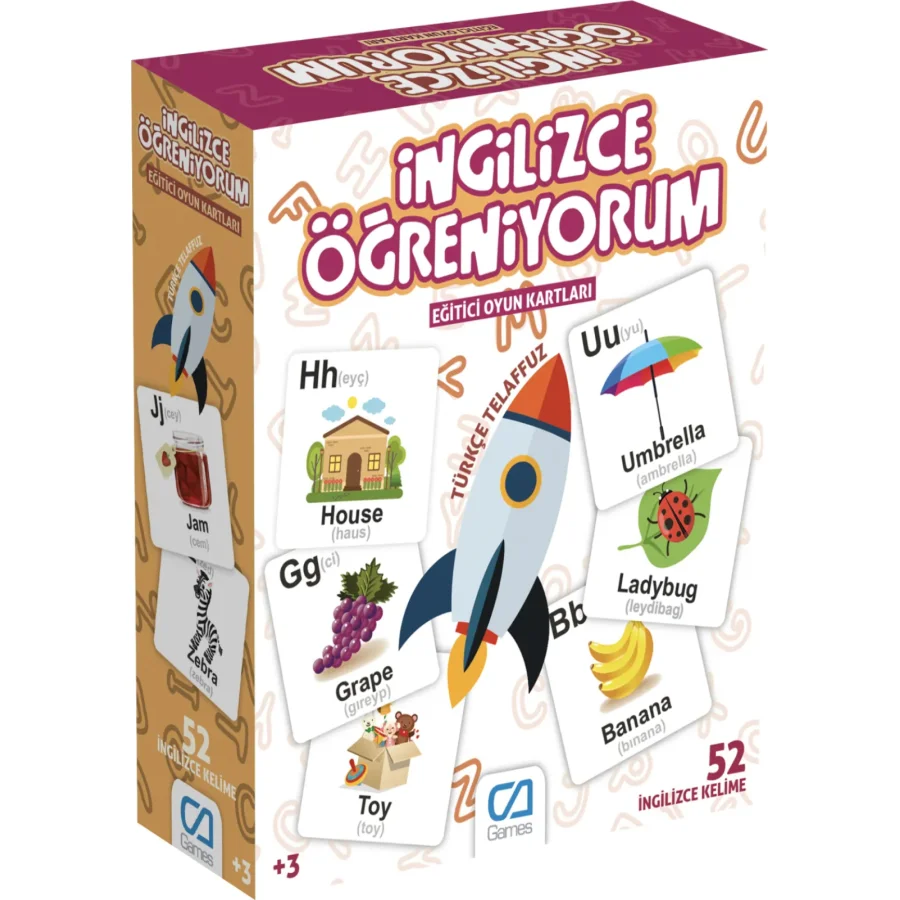 Games İngilizce Öğreniyorum Eğitici Oyun Kartları, 52 Kart