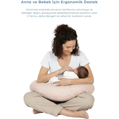 BabyJem Emzirme ve Destek Minderi, Somon, Çiçek