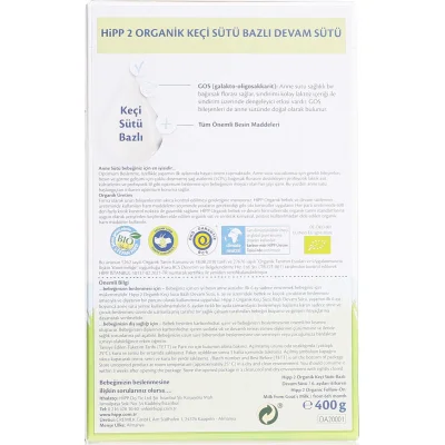 Hipp 2 Organik Keçi Sütü Bazlı Bebek Devam Sütü, 400 g