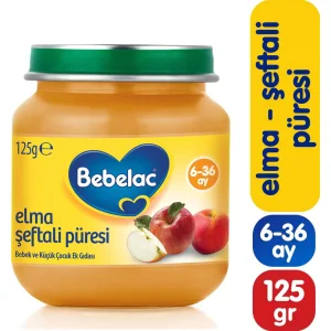 Bebelac Elma Şeftali Püresi Kavanoz Maması, 125 g