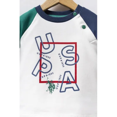 U.S. Polo Assn Takım USB2571 Beyaz-Yeşil, 2'li, Yeşil