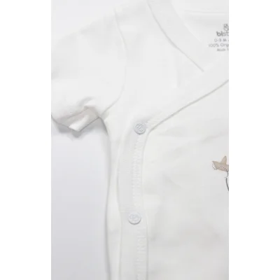 Bistyle Kruvaze Body Yarım Kol Little Boats Ekru