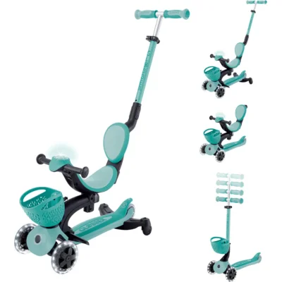 Globber Go Up Baby 360 Scooter, Işıklı, Koyu Mint