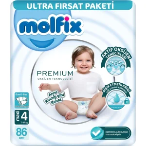 Molfix Premium Bebek Bezi Ultra Fırsat Paketi, 4 Beden, 86 Adet