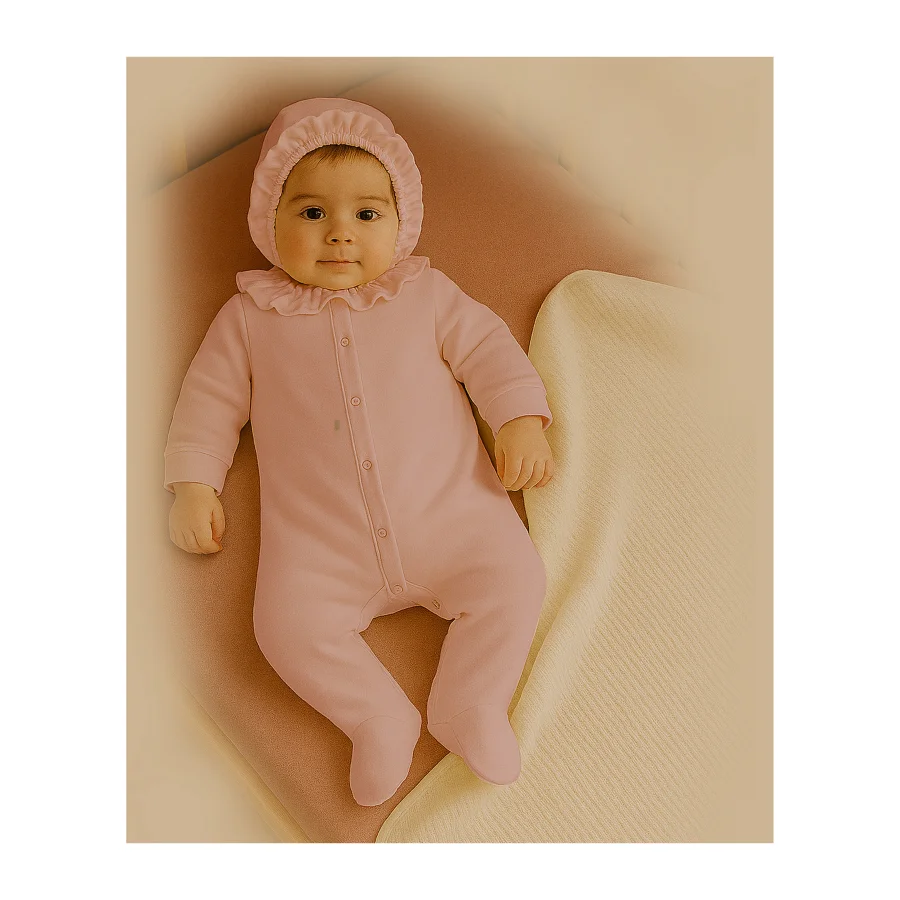 Bistyle Yenidoğan Tulum Battaniye Princess, Ekru, Gül Kurusu