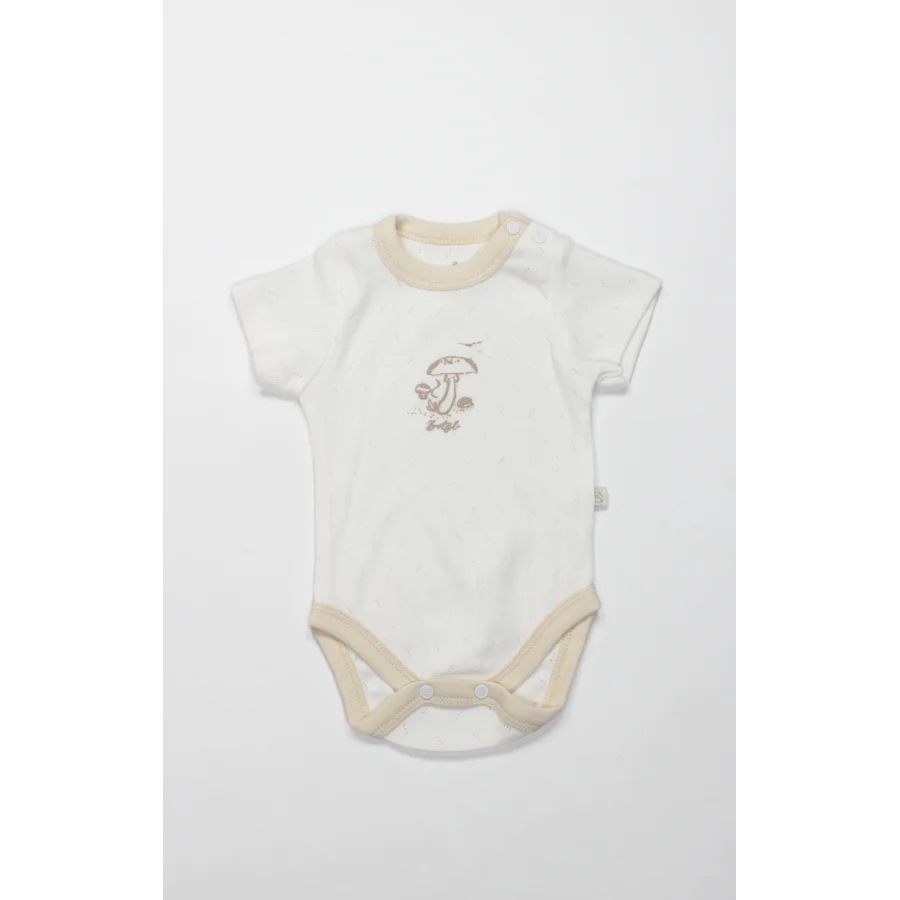 Bistyle Body Yarım Kol My Favorite Zoo Ekru