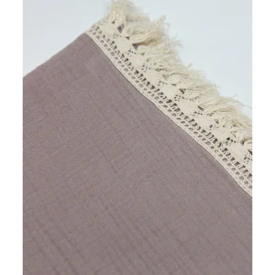 Bistyle Organik Müslin, 80x90, Fistolu Battaniye, Antrasit