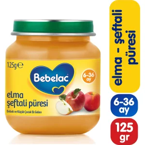 Bebelac Elma Şeftali Püresi Kavanoz Maması, 125 g