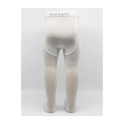 Bistyle Zikzak Kabartma Penye Külotlu Çorap, Tekli, Ekru