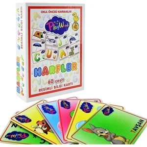 PlayWood Eğitici Resimli Bilgi Kartları Harfler 26
